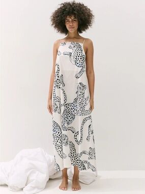 Desmond & Dempsey | Square Nightie in THE JAG CREAM S NWT